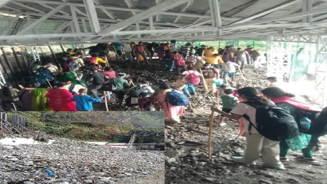 कटड़ा में भूस्खलन से माता वैष्णो देवी के नए मार्ग पर आवाजाही बंद, श्रद्धालु पुराने रास्ते से कर रहे यात्रा! कटड़ा में भूस्खलन से माता वैष्णो देवी के नए मार्ग पर आवाजाही बंद, श्रद्धालु पुराने रास्ते से कर रहे यात्रा!