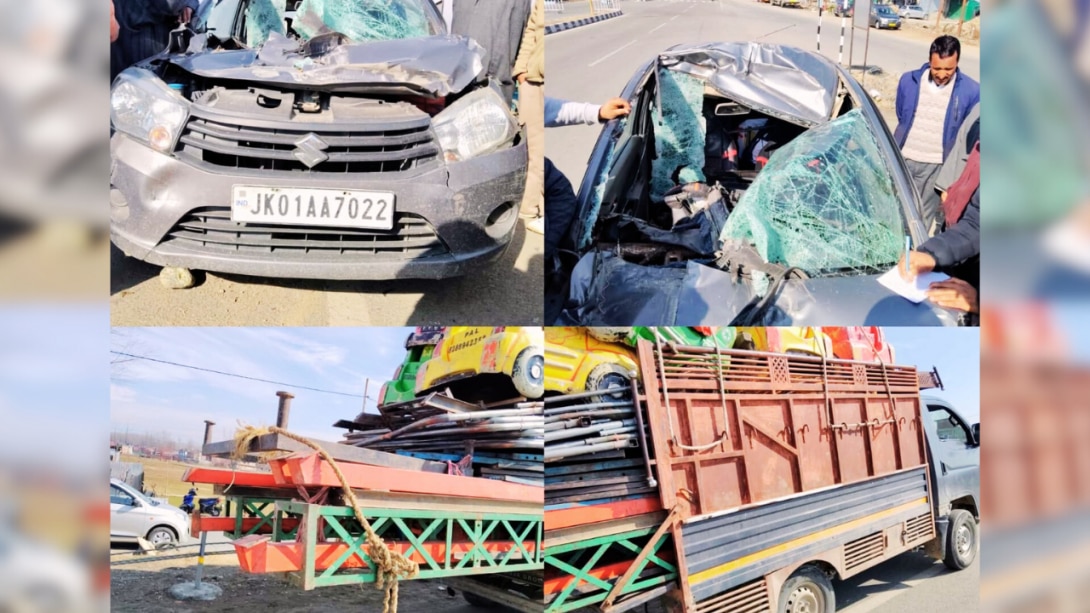 कुलगाम में भीषण सड़क हादसा : खुडवानी क्रॉसिंग पर आमने-सामने की टक्कर, ड्राइवर बुरी तरह ज़ख़्मी, पुलिस जांच में जुटी